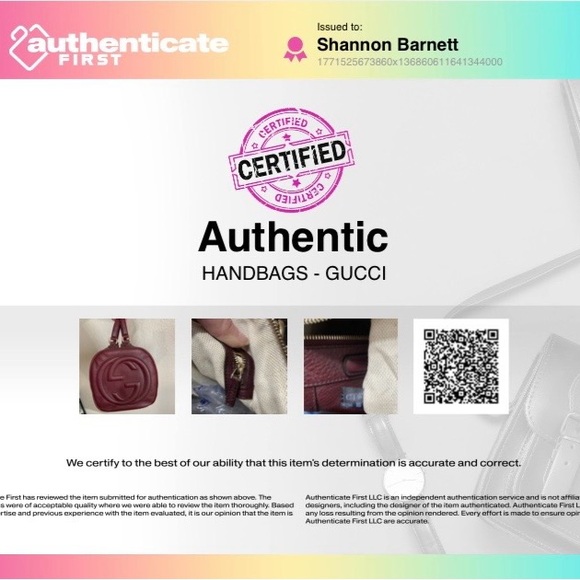 Gucci SoHo Bordeaux Leather Bowler Boston Bag Interlocking GG With COA and Dusty - Picture 15 of 15